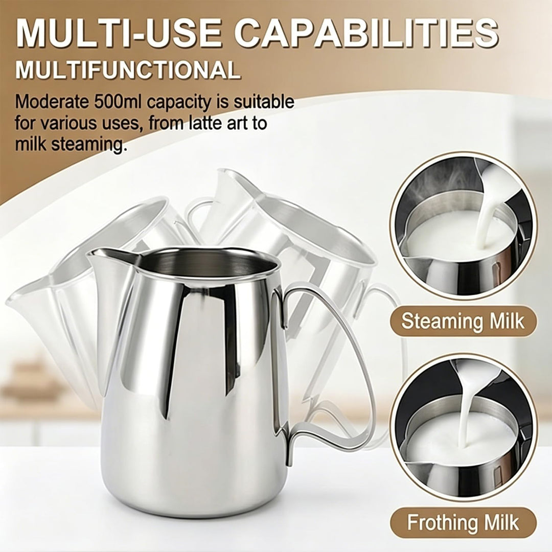 Milchaufschäumkrug, tropffreier Ausguss aus Edelstahl 304, Kaffee-Milchaufschäumbecher, Milchdampfkr