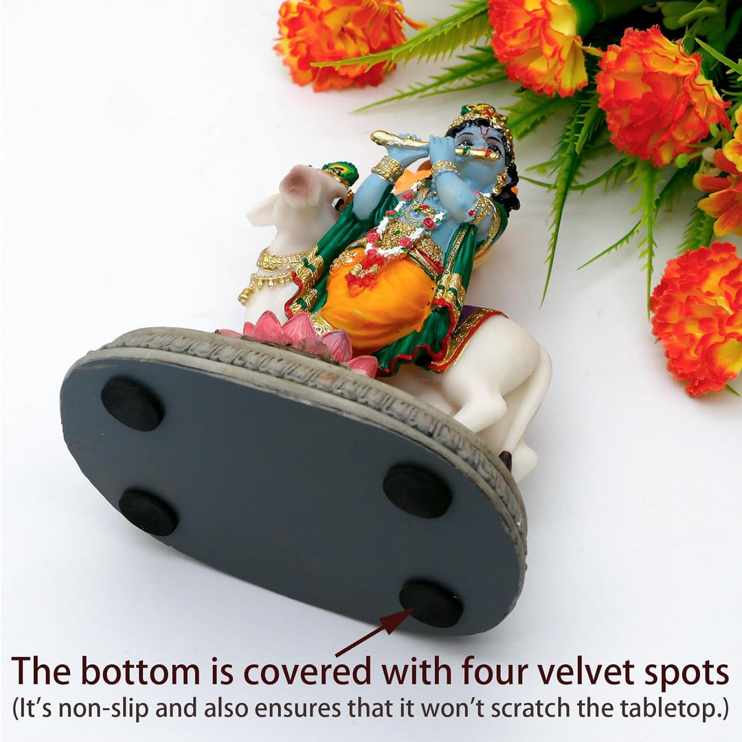 alikiki Statue Hindu-Gott Lord Krishna – 14,5 cm H Indien Idol Krishna Skulptur Geschenke für indisc