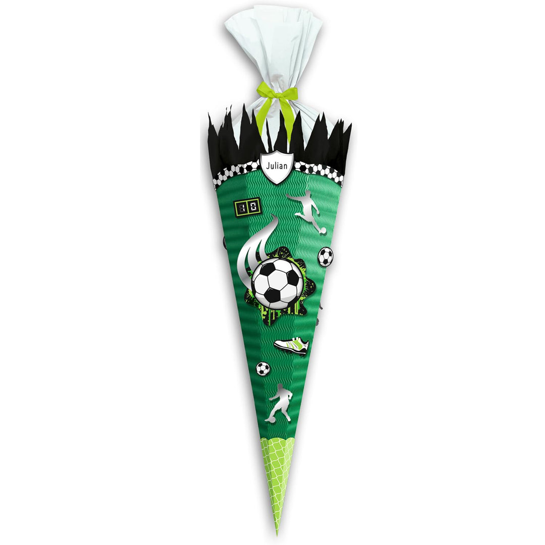 CREATIV DISCOUNT Schultüten-Bastelset Easy Line, inkl. Zubehör & Anleitung, 68 cm (Dunkelgrün, Fussb