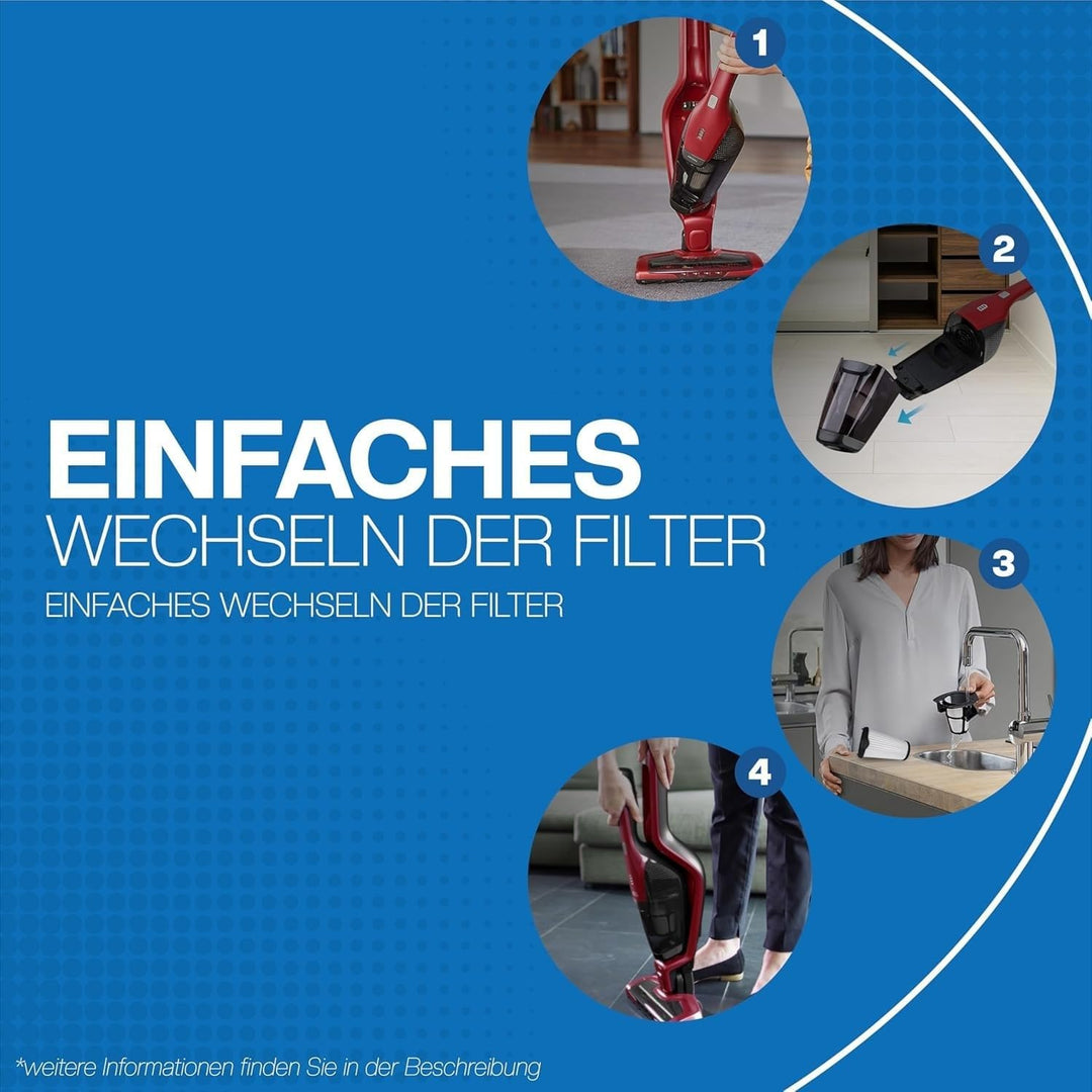 6 Filter für AEG Staubsauger [CX7, CX7-2 & QX8] – ersetzt AEF150 – Ersatzfilter Filterset für Akku-S