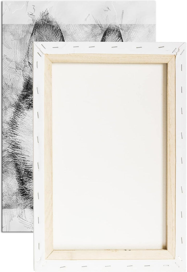 deyoli friedlicher Hund Effekt: Schwarz&Weiss Format: 80x60 als Leinwandbild, Motiv fertig gerahmt a