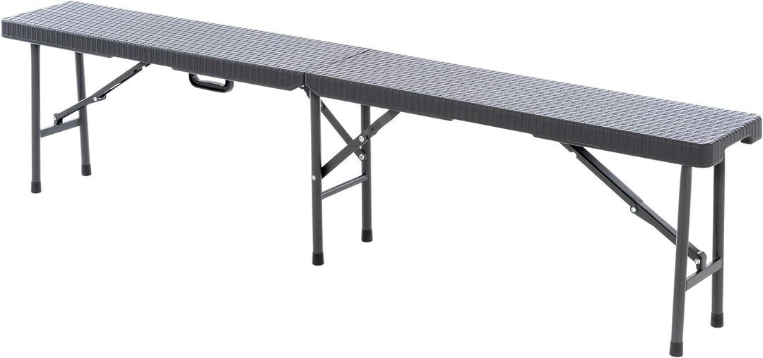 Nexos Trading 2er Set Bierbank Partybank Gartenbank klappbar 180 x 25 x 41 cm anthrazit grau bis 200