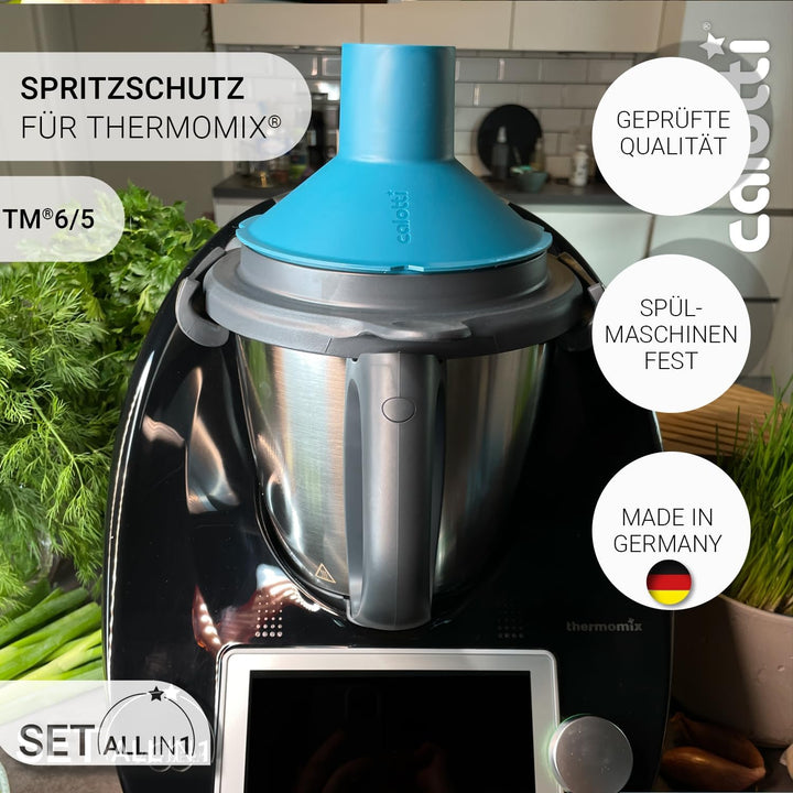 Multitools für Thermomix TM6 und TM5 - Trichter, Mixraumverkleinerer, Dampfkamin, Spritzschutz, Teig