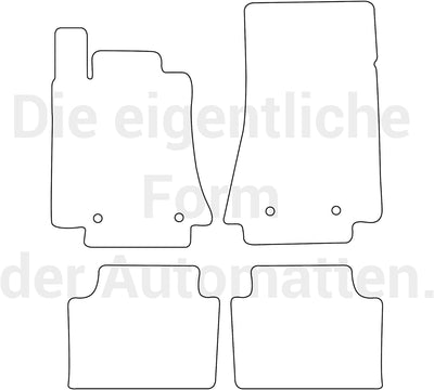 moto-MOLTICO Fussmatten Auto Velours Autoteppiche Schwarz Automatten Set 4-teilig passend für Alfa R