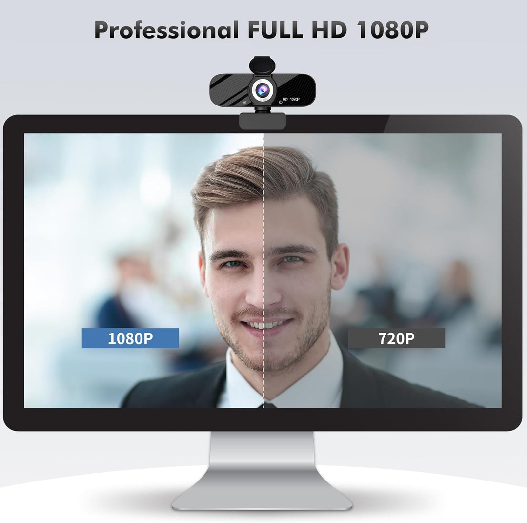 Gohero Full HD 1080P Videowebcam, Geräuschunterdrückung, Privatsphärenverschluss, Weitwinkelobjektiv