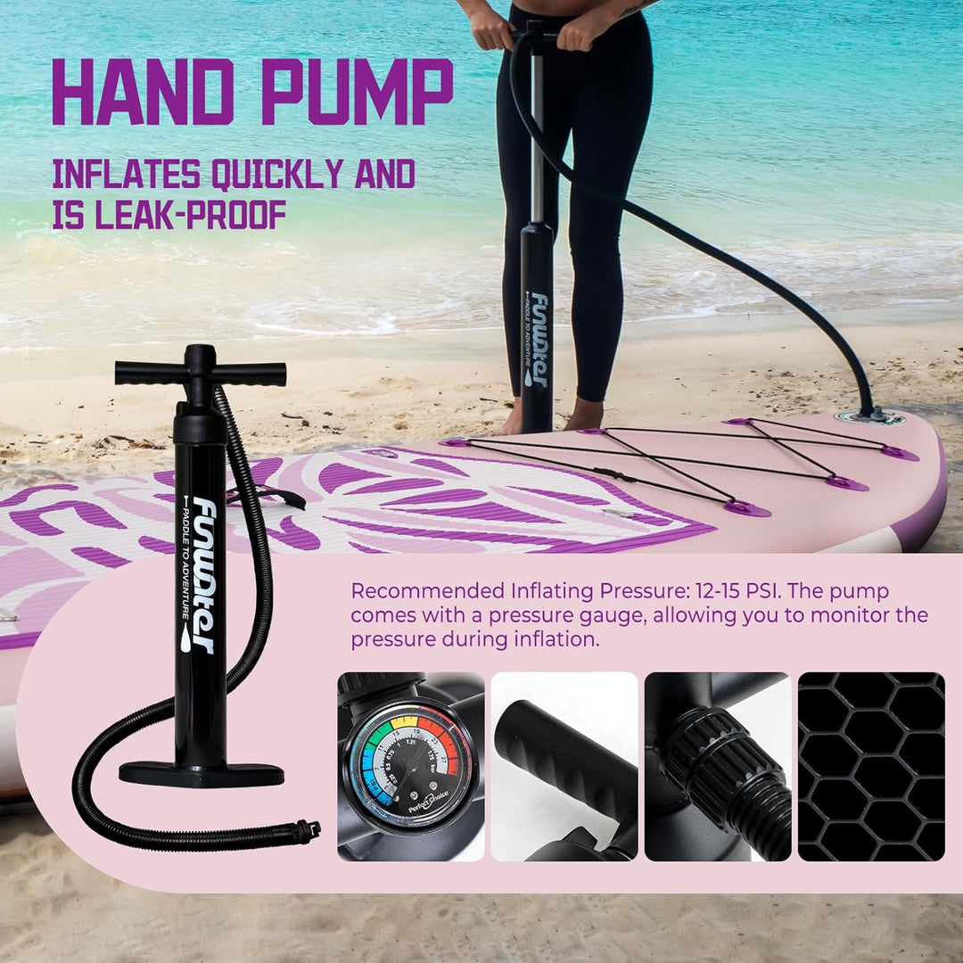 FunWater Aufblasbares Stand Up Paddle Board Multifunktionale Paddelboards mit Flossen, Knochleine, S