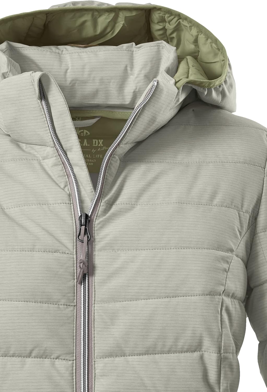 G.I.G.A. DX Damen Uyaka Stripe Casual Funktionsjacke In Daunenoptik Mit Abzippbarer Kapuze 44 pistaz