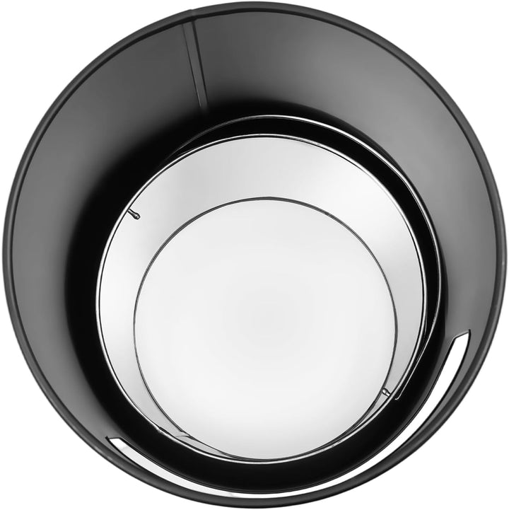 Aschenbecher Mülleimer Outdoor | 15L Abfalleimer aus Metall | Schwarz lackiert | Mit Löschnetz & her