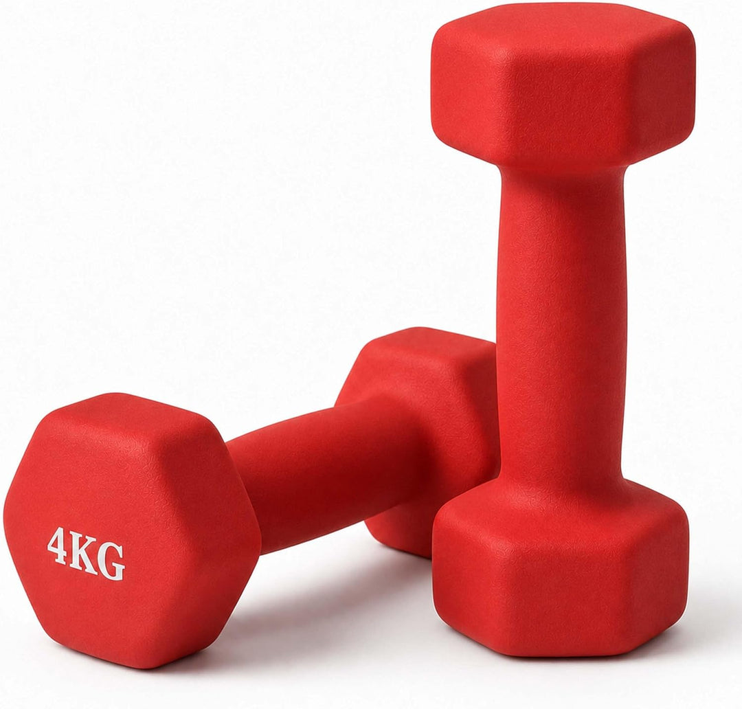 Relaxdays Hanteln 2er Set, Gusseisen, kg, beschichtet, rutschfest, Aerobichanteln, Home Workout, Kur