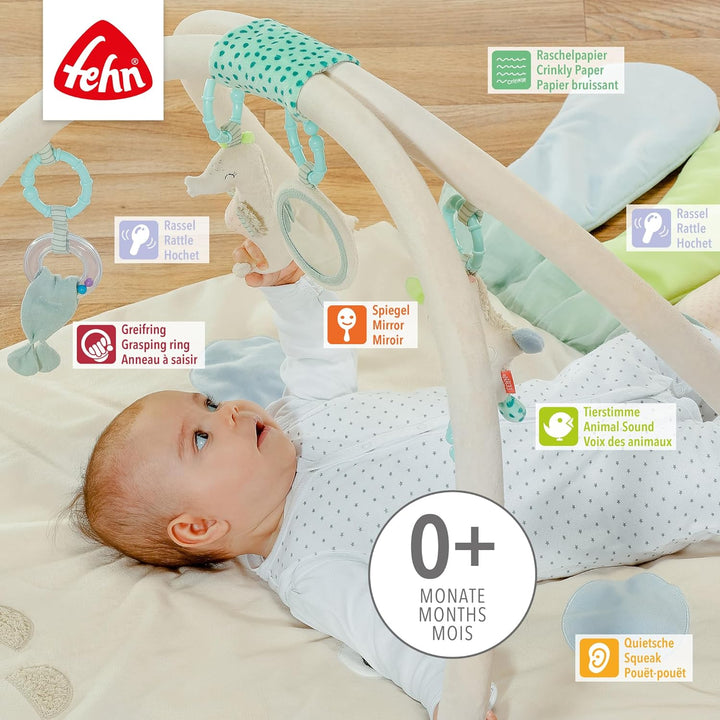 Fehn 054149 3-D-Activity-Decke Oktopus – Spielspass zum Fühlen und Greifen – Für Babys und Kleinkind