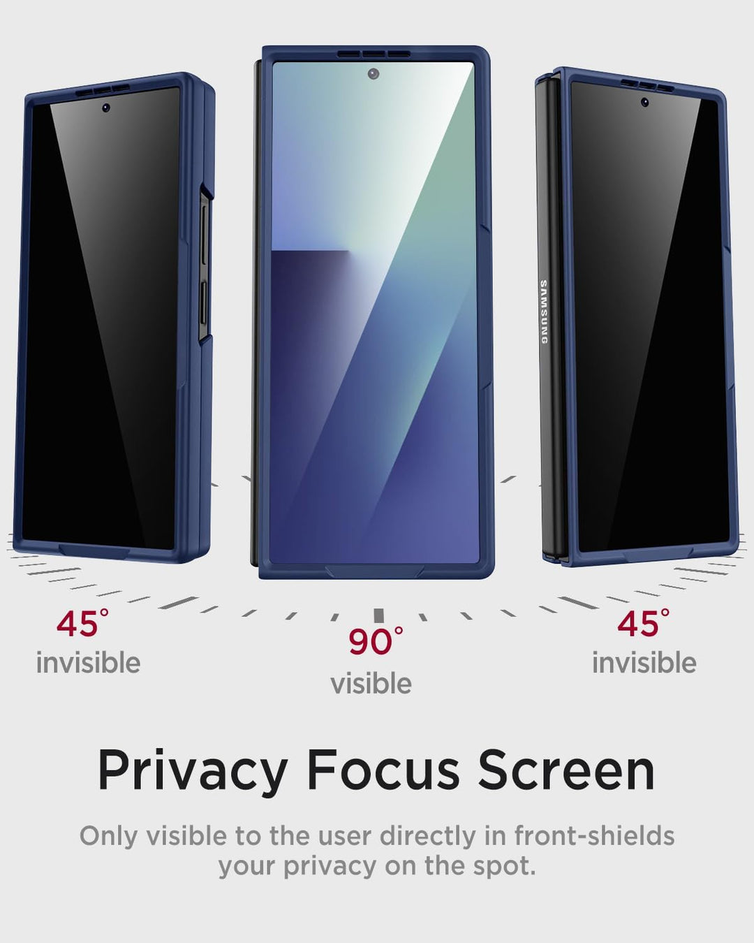 Miimall Kompatibel mit Samsung Galaxy Z Fold 7 Hülle mit S-Pen & Stifthalter, [Anti-SPY Displayschut