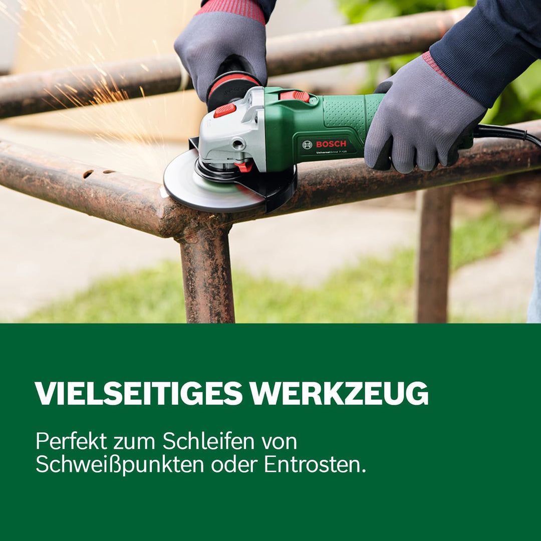 Bosch Kabelgebundener Winkelschleifer UniversalGrind 850-125 (zum Trennen und Schleifen verschiedene