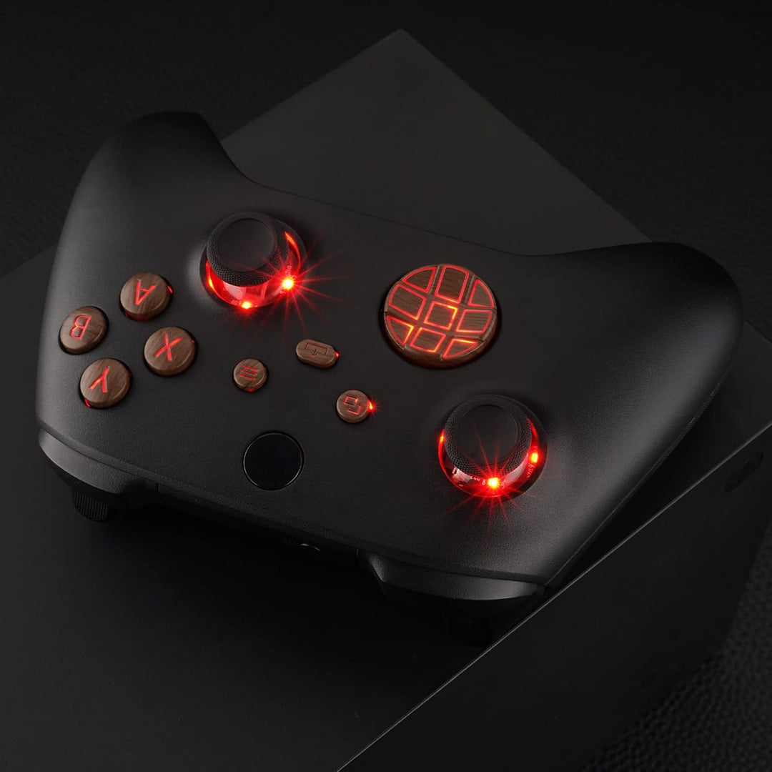 eXtremeRate Leuchttasten LED Knöpfe für Xbox Series X/S Controller, DTF LED Kit Ersatz Tasten D-pad