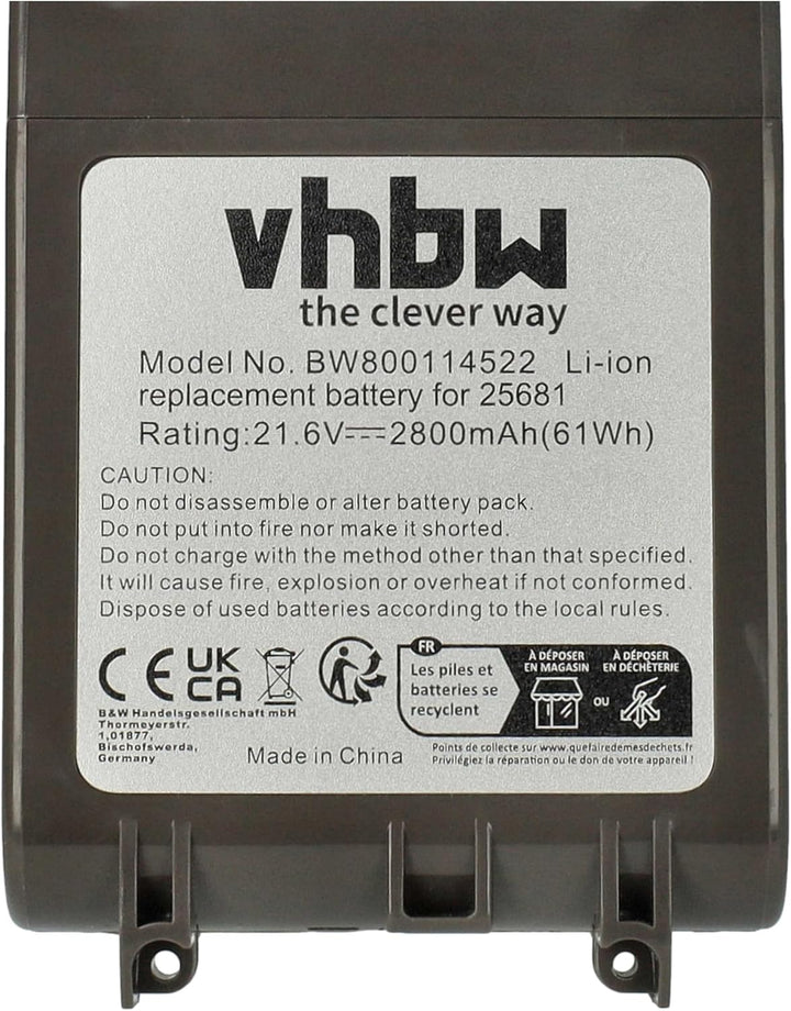 vhbw Akku kompatibel mit Dyson V8 Absolute, V8 Animal, SV10, V8, V8 Absolute Cord-Free Home Cleaner