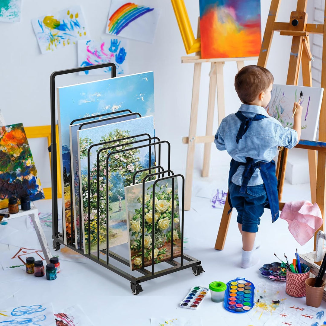 uyoyous Mobile Kunst-Trockengestell 100×80×45cm Trockengestell für Kunst Einstellbares Intervall Kun