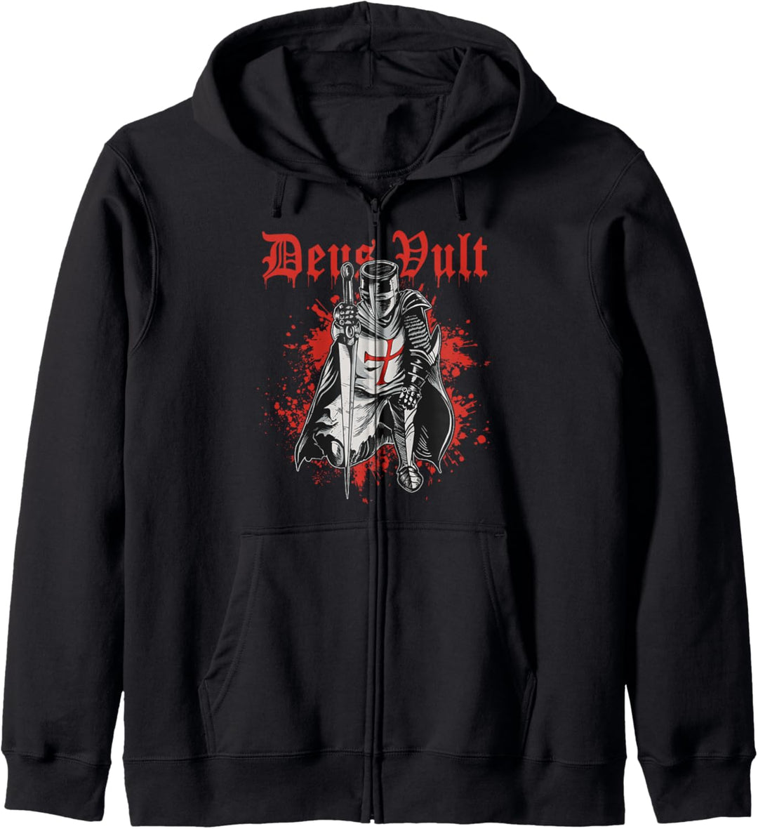 Deus Vult Kreuzritter Tempelritter Mittelalter Kapuzenjacke