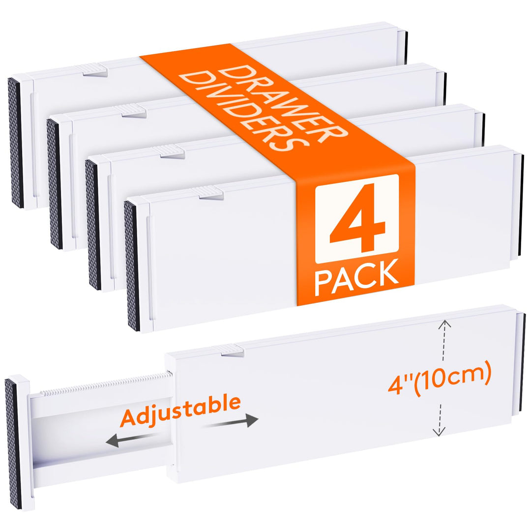 Lifewit 4 Set Schubladentrenner für Innenlänge 32–56cm & Höhe＞10.5cm Schubladen, Verstellbar Schubla