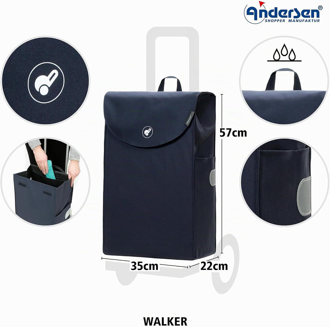 Andersen Einkaufstrolley - klappbar - 44 Liter - belastbar 30 kg - Aluminium - Trolley - Rad Ø 15 cm