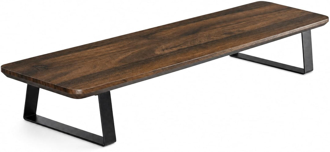 Monitorständer Desk Shelf 100 cm Walnuss | Monitorerhöhung Holz mit modularem Schienensystem | Schre