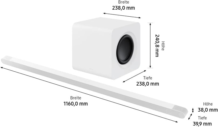 Samsung HW-S811B 3.1.2-Kanal S-Soundbar (Deutsches Modell), ultraschlankes Design, kabelloses Dolby