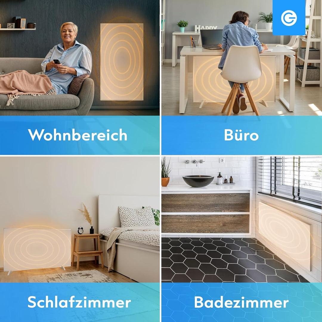 Silvergear® Infrarotheizung 450W | Premium Energieeffizientes Heizpaneel mit WiFi-Steuerung | Doppel