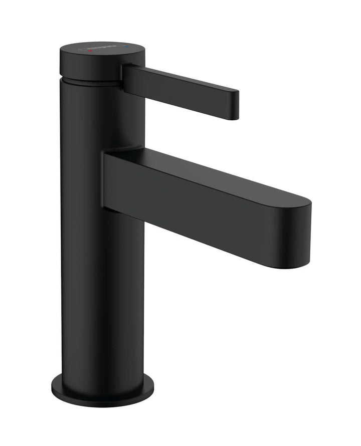 hansgrohe Waschtischarmatur Finoris, Wasserhahn Bad mit Auslauf Höhe 100 mm, mit Push-Open Ablaufgar