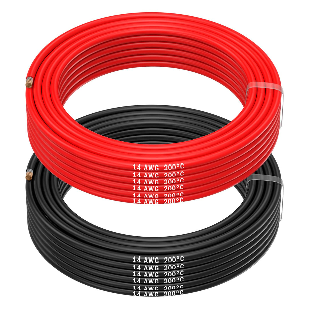 MMOBIEL 14 AWG Silikon Elektronik Kabel - 14 Gauge (2,08mm²) Verzinnte Kupferkabel - 2 Separate Kabe