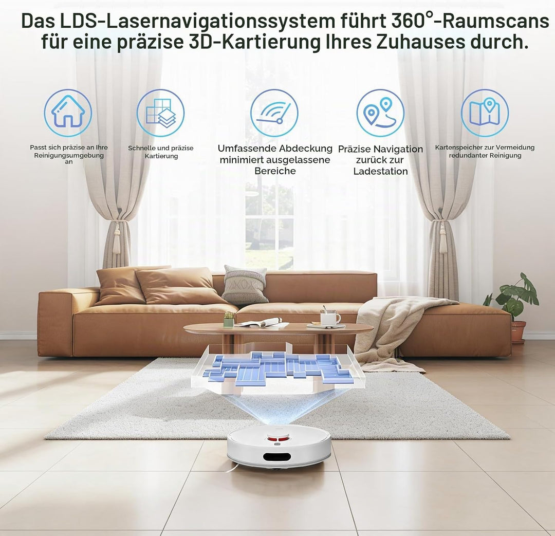 XIAOMI Saugroboter S40C, Staubsauger und Mopp 2-in-1, 5000 Pa Sauger mit LDS-Laser-Navigation, autom