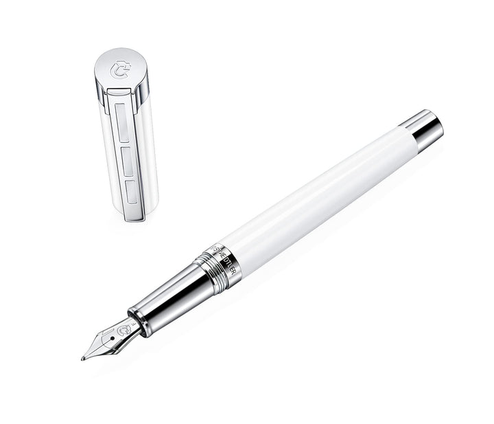 STAEDTLER Initium Resina Füllhalter, weisses Edelharz, F, Made in Germany, mit edler Geschenkverpack