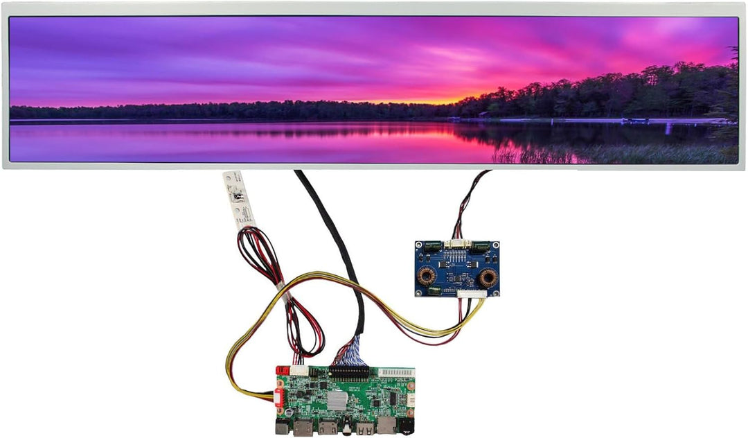 VSDISPLAY 61 cm (24 Zoll) 1920x360 DV240FBM-NB0 IPS Stretched Bar LCD Bildschirm mit HDMI USB SD Con