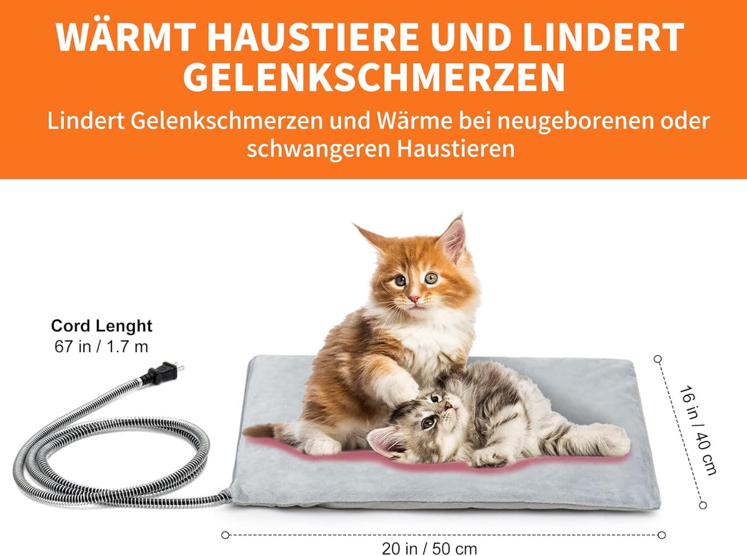 Toozey Outdoor Heizdecke Haustier mit Wasserdicht Abdeckung und Kaubeständigem Kabel, Automatische T