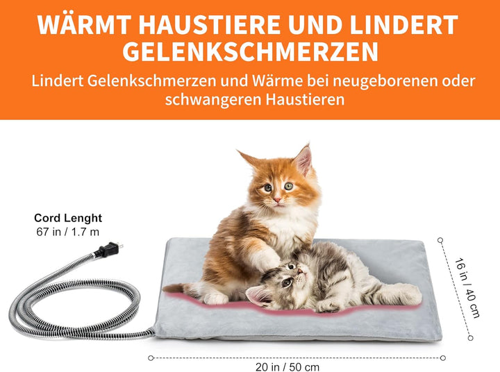 Toozey Outdoor Heizdecke Haustier mit Wasserdicht Abdeckung und Kaubeständigem Kabel, Automatische T