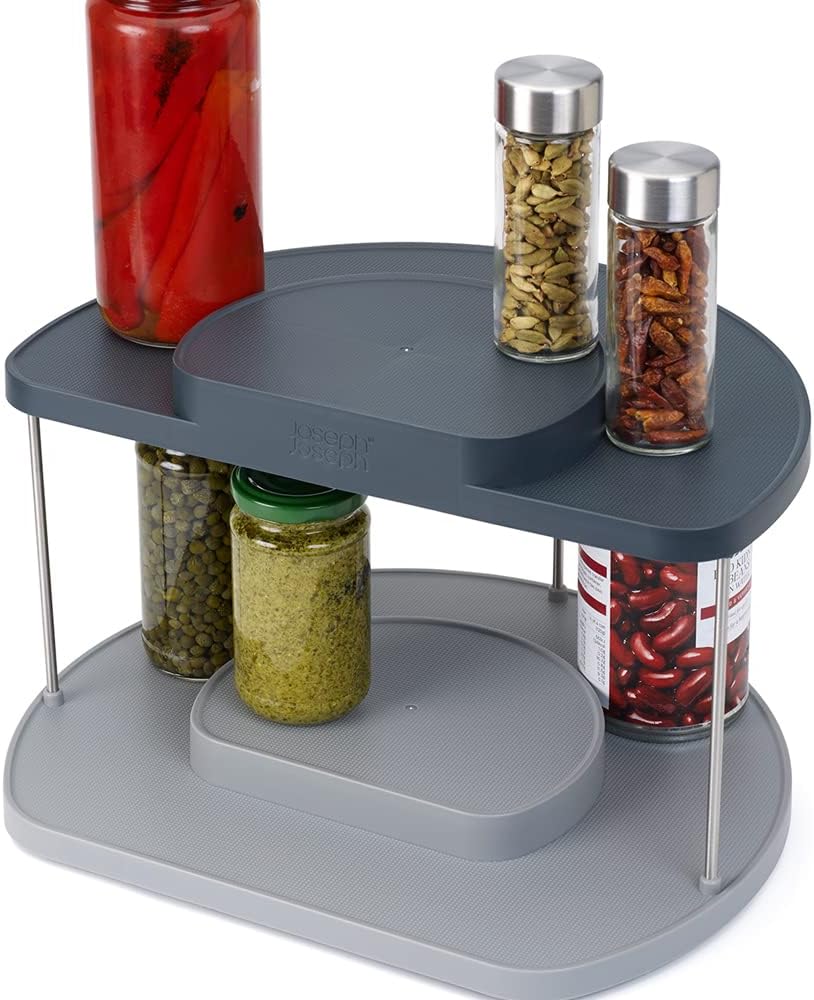 Joseph Joseph CupboardStore 2-stufiger, drehbarer Organizer für Küchenschränke, platzsparende Organi