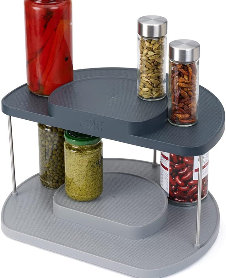 Joseph Joseph CupboardStore 2-stufiger, drehbarer Organizer für Küchenschränke, platzsparende Organi