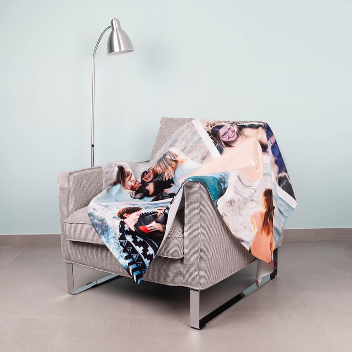 Wanapix | Personalisierte Fleecedecke mit Foto und Text | Anti-Pilling | 290 g/m² | Original Sofa-/B