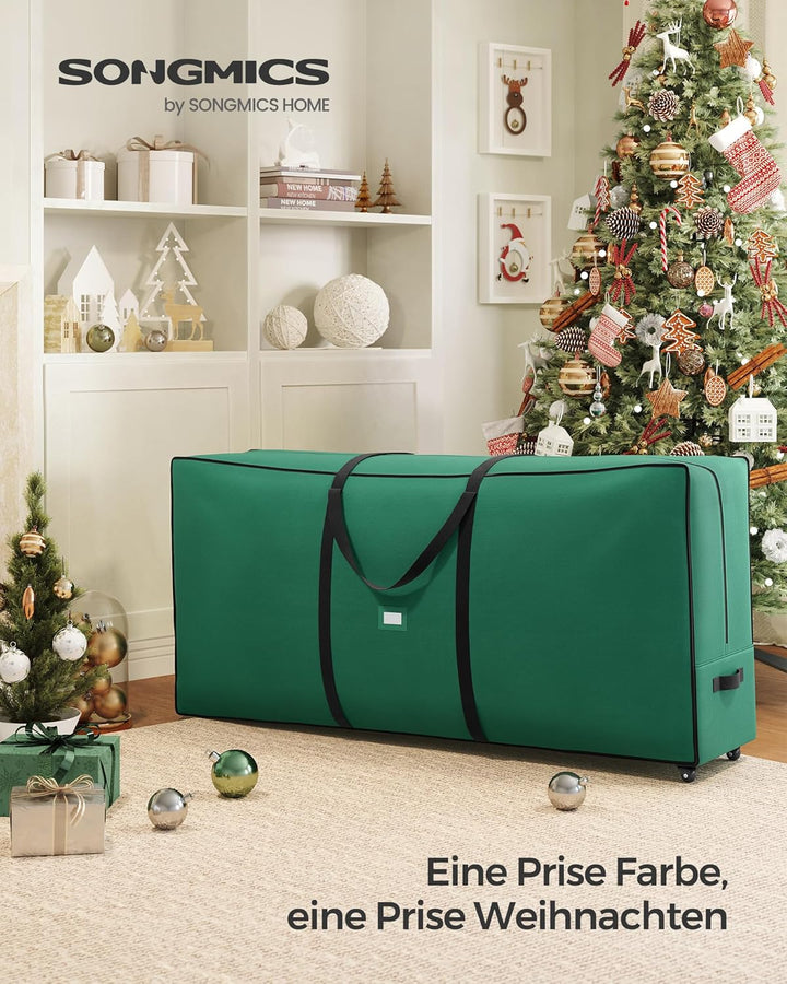 SONGMICS Aufbewahrungstasche für Weihnachtsbaum, Tragetasche auf Rollen, für Bäume bis zu 274 cm, fü