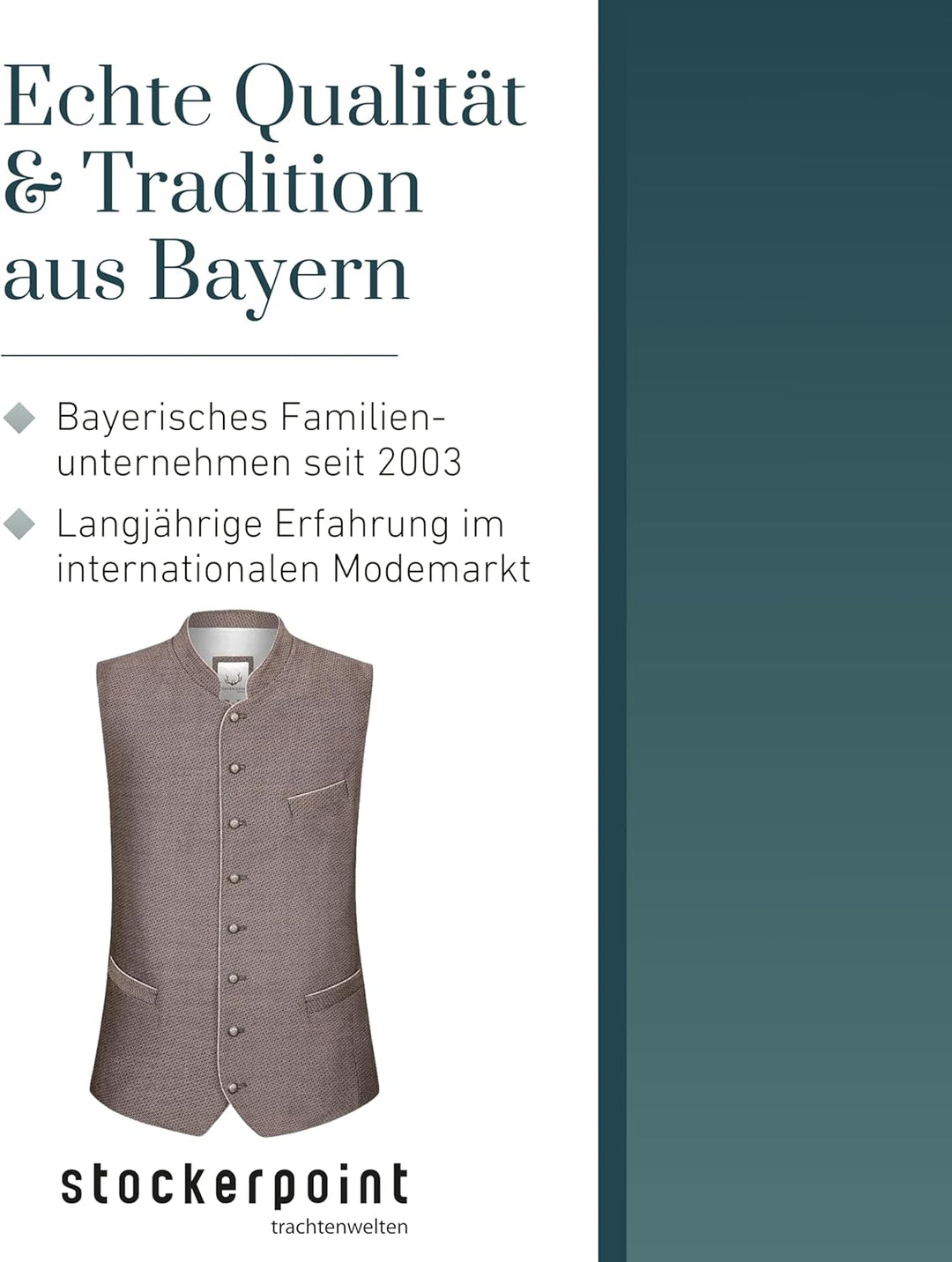 Stockerpoint Herren Weste Loris Trachtenweste 48 braun, 48 braun