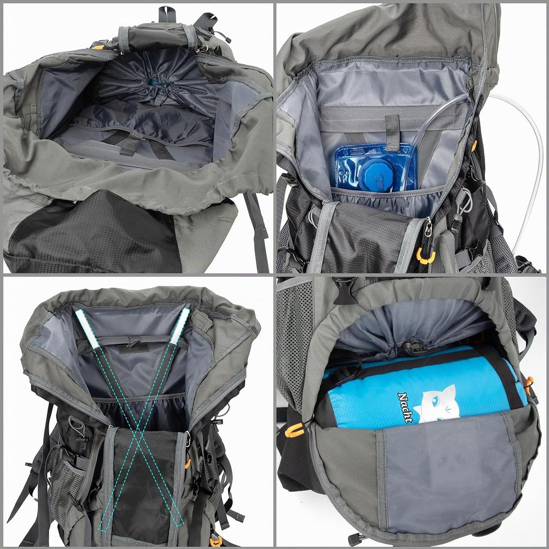Night Cat Wanderrucksack 70L 90L Rucksack: Trekkingrucksack Reiserucksack Herren Damen Atmungsaktiv