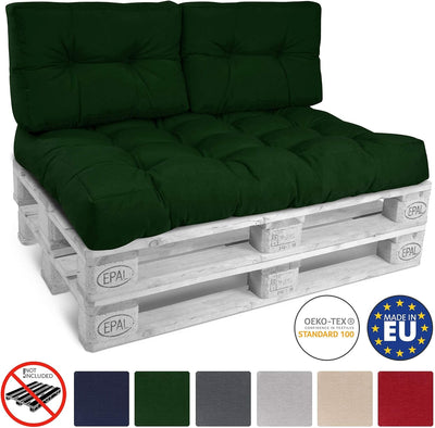 Beautissu Palettenkissen Style – 2X Rückenkissen 60x40 cm Gepolsterte Europaletten Indoor & Outdoor