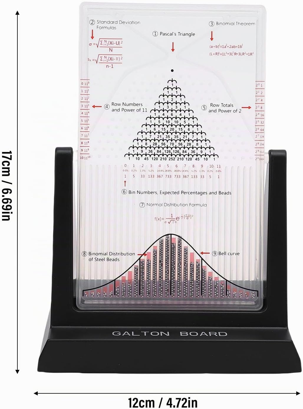 Galton Board-Wahrscheinlichkeitsdemonstrator, Mathematisches Normalverteilungsmodell, Lehrmittel für
