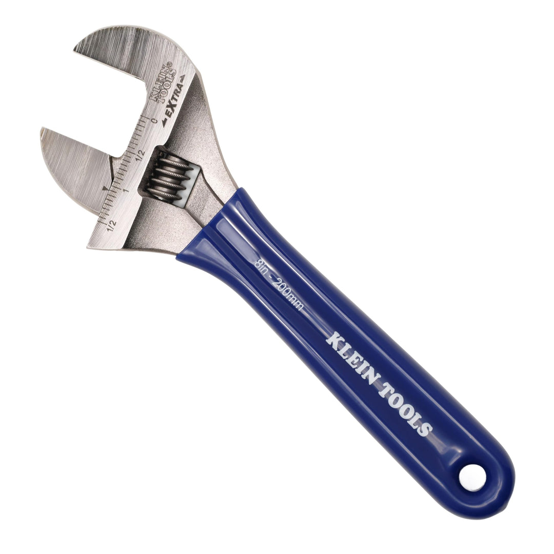 Klein Tools D509–8 Verstellbarer Schraubenschlüssel 20,3 cm mit extrabreiten Kiefer
