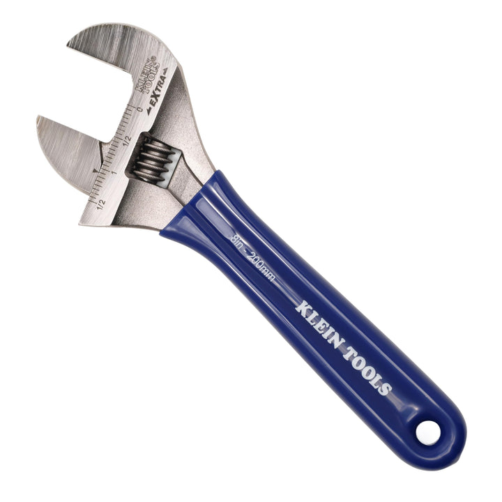 Klein Tools D509–8 Verstellbarer Schraubenschlüssel 20,3 cm mit extrabreiten Kiefer