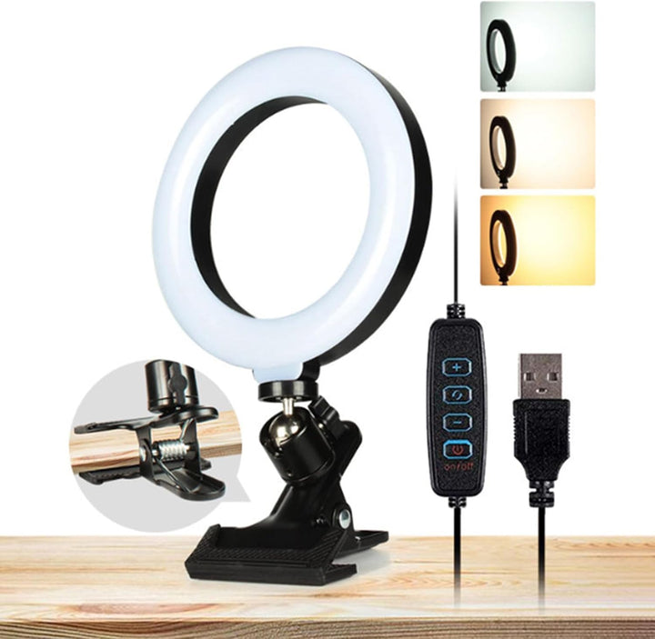 6 Zoll Kompaktes Ring-LED-Selfie-Licht mit Einstellbarer Helligkeit für Make-up-Video-Live-Stream fü