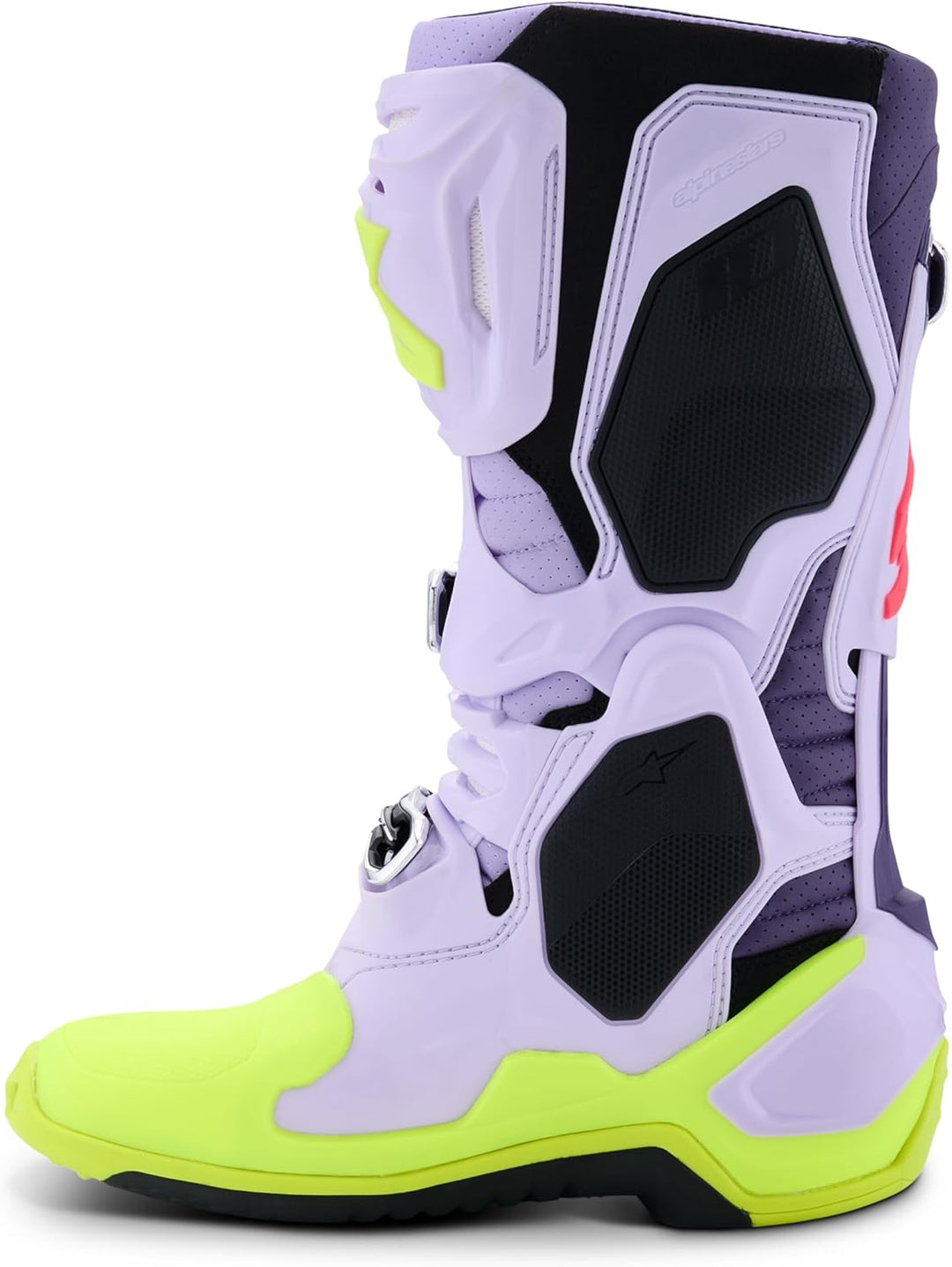 Alpinestars Tech 10 Supervented Motocross Stiefel, lila/gelb/pink, 8 41 EU Lila Gelb Pink, 41 EU Lil