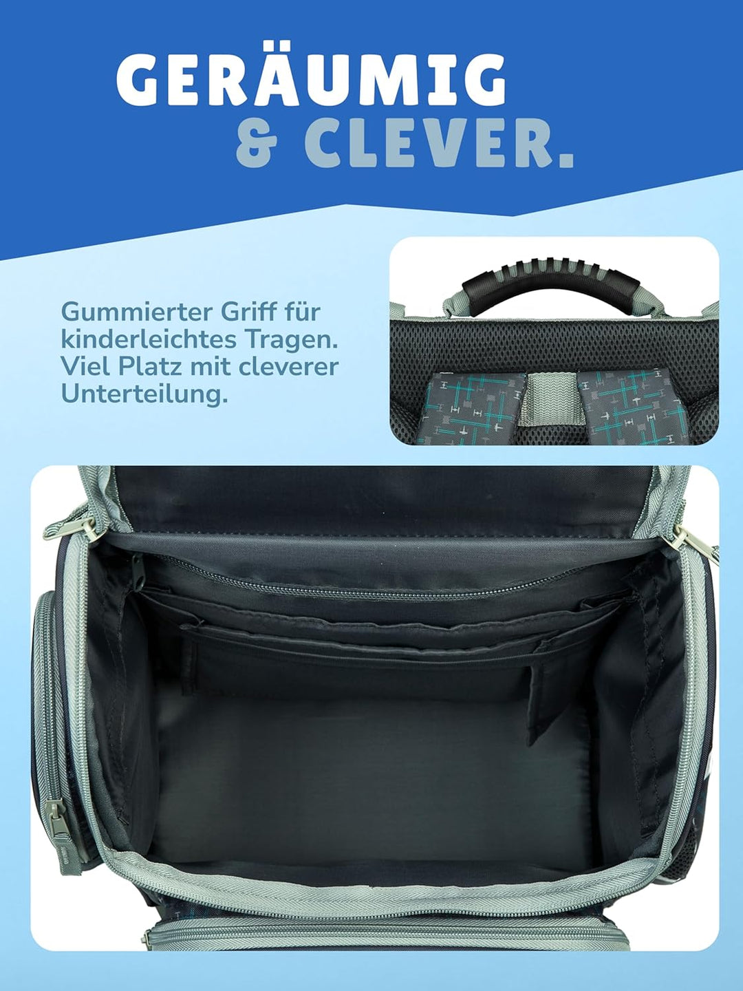 Familando - Schulranzen Set CLOU - 5-teilig mit Federmappe - Star Wars Classic - Ergonomisch, stabil