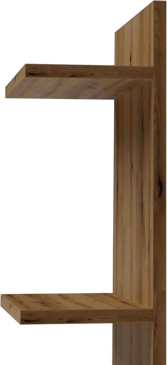 AKKE Hängeregal Wandregal - 80 x 40 cm Möbelplatte - Regal 3 Ebenen - Artisan Eiche, Artisan Eiche