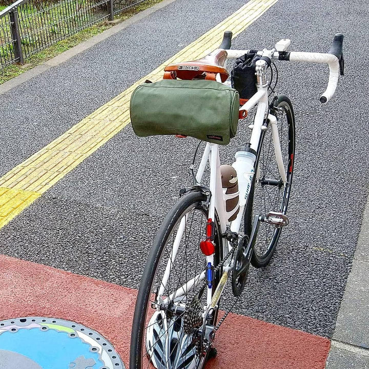 Tourbon Fahrradtasche für Lenker, wasserdicht, Leinen, mit Schultergurt Grün, Grün