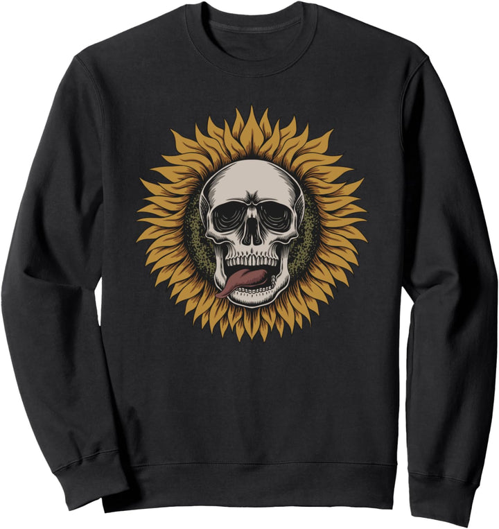 Sunflower Skull | Sunflower Painting Aesthetic Skull Sweatshirt