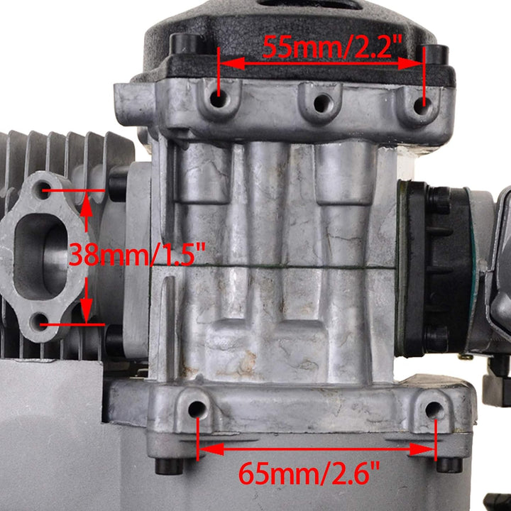 WOOSTAR 44mm Big Bore Zylinder mit Rückstossstarter mit Vergaser und Luftfilter Modifizierter Motor