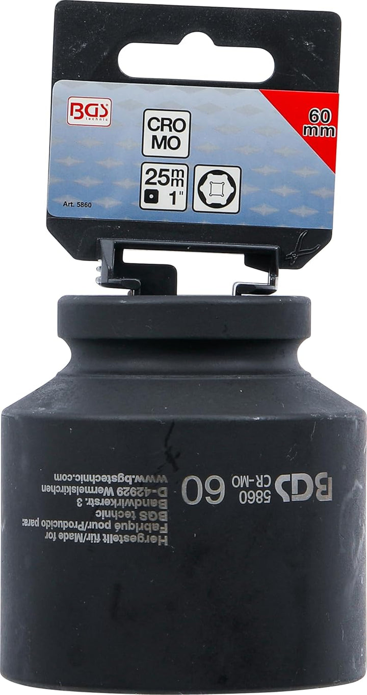 BGS 5860 | Kraft-Steckschlüssel-Einsatz Sechskant | 25 mm (1") | SW 60 mm Schlüsselweite: 60 mm, Sch